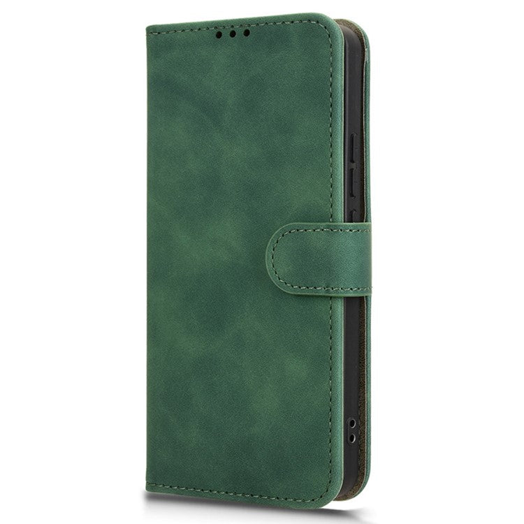 For Xiaomi Redmi Note 14 5G / 14 4G Leather Case Skin-Feel Anti-Drop Wallet Flip Phone Cover - Green