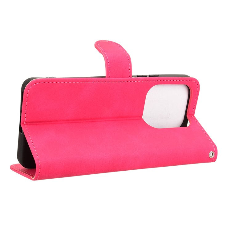 For Xiaomi Redmi Note 14 5G / 14 4G Leather Case Skin-Feel Anti-Drop Wallet Flip Phone Cover - Rose