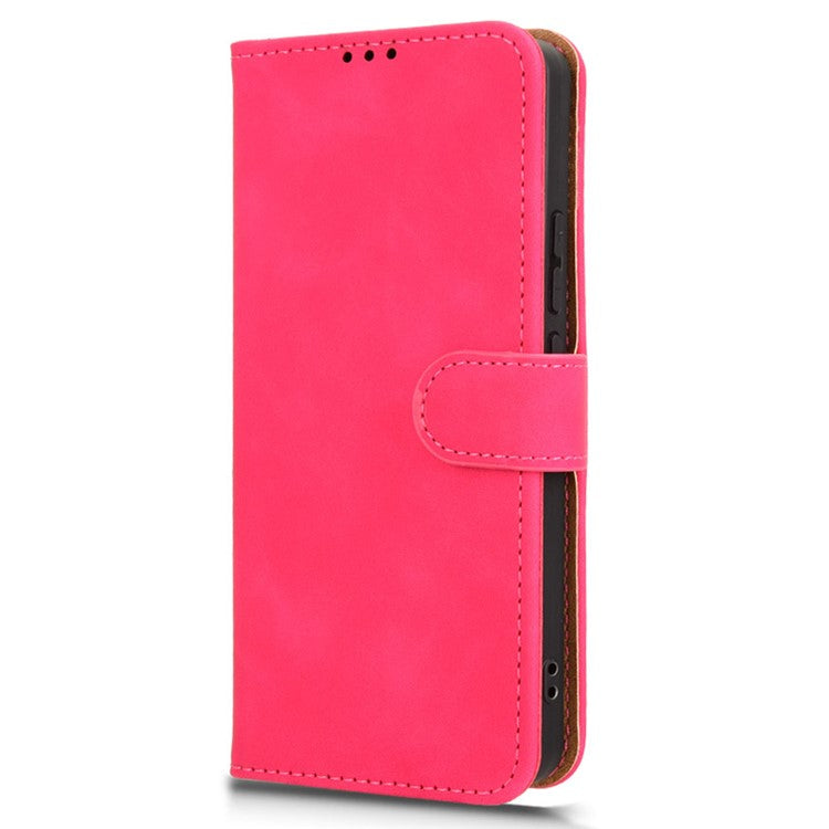 For Xiaomi Redmi Note 14 5G / 14 4G Leather Case Skin-Feel Anti-Drop Wallet Flip Phone Cover - Rose