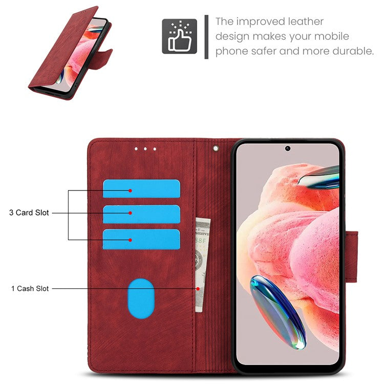 SY-001 For Xiaomi Poco C75 4G / Redmi 14R 5G / 14C 4G Case Flower Butterfly Leather Wallet Phone Cover with Hand Strap - Red