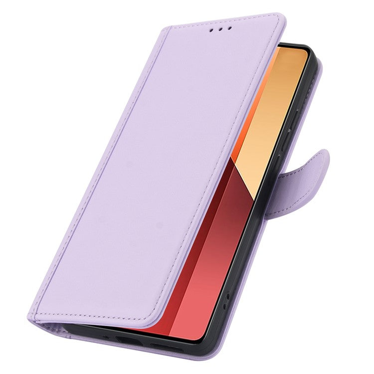 SY-003 For Xiaomi Poco C75 4G / Redmi 14R 5G / 14C 4G Case PU Leather Stand View Phone Wallet Cover with Shoulder Strap - Purple