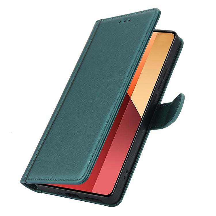 SY-003 For Xiaomi Poco C75 4G / Redmi 14R 5G / 14C 4G Case PU Leather Stand View Phone Wallet Cover with Shoulder Strap - Green