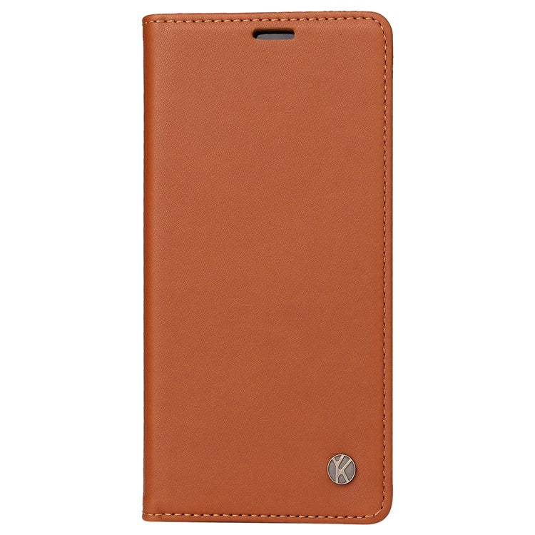 YIKATU YK-001 For Xiaomi Redmi Note 14 5G Case Stand Leather Phone Cover Strong Magnetic Closure - Brown