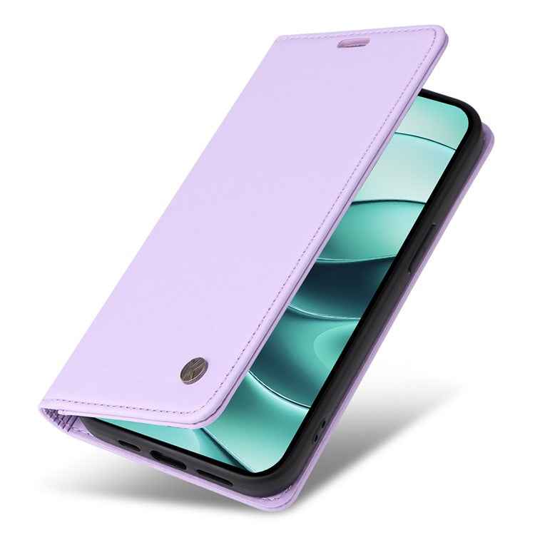 YIKATU YK-001 For Xiaomi Redmi Note 14 5G Case Stand Leather Phone Cover Strong Magnetic Closure - Light Purple