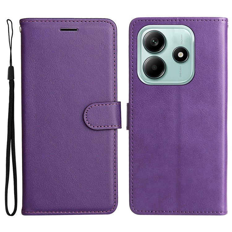 KT Leather Series-2 for Xiaomi Redmi Note 14 5G Case Solid Color Leather Phone Cover Wallet Stand - Purple