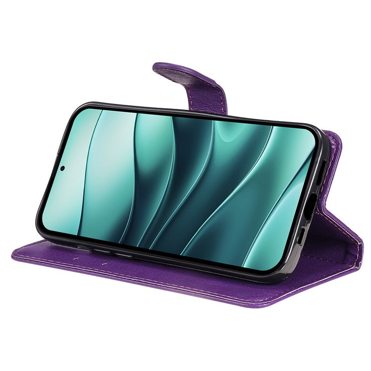 KT Leather Series-2 for Xiaomi Redmi Note 14 5G Case Solid Color Leather Phone Cover Wallet Stand - Purple