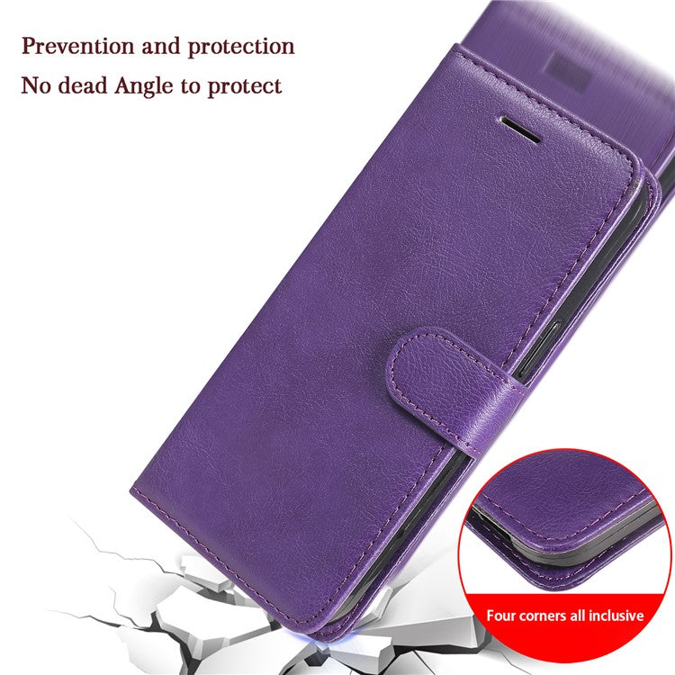 KT Leather Series-2 for Xiaomi Redmi Note 14 5G Case Solid Color Leather Phone Cover Wallet Stand - Purple