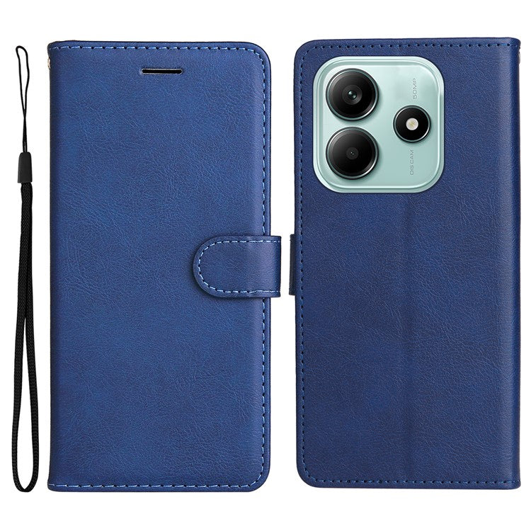 KT Leather Series-2 for Xiaomi Redmi Note 14 5G Case Solid Color Leather Phone Cover Wallet Stand - Blue