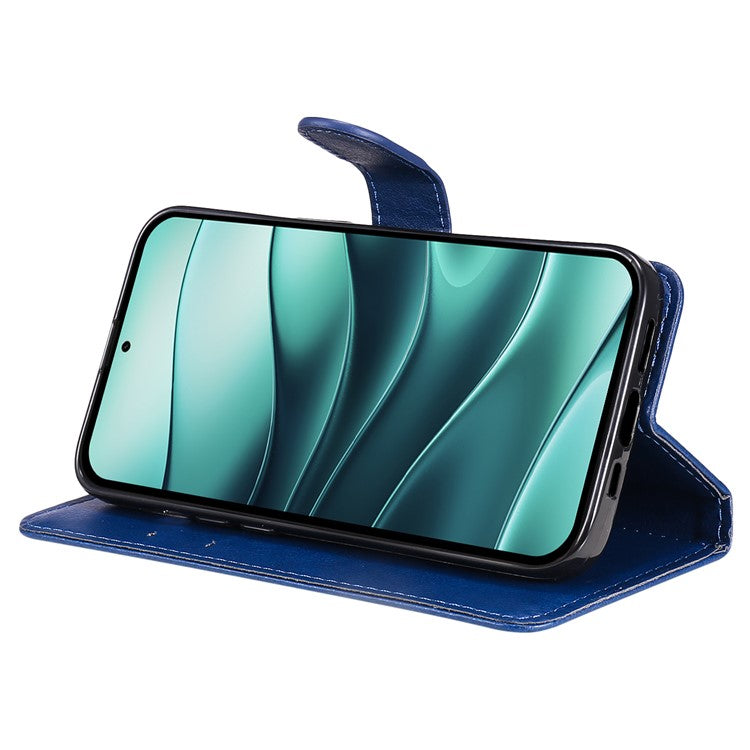 KT Leather Series-2 for Xiaomi Redmi Note 14 5G Case Solid Color Leather Phone Cover Wallet Stand - Blue