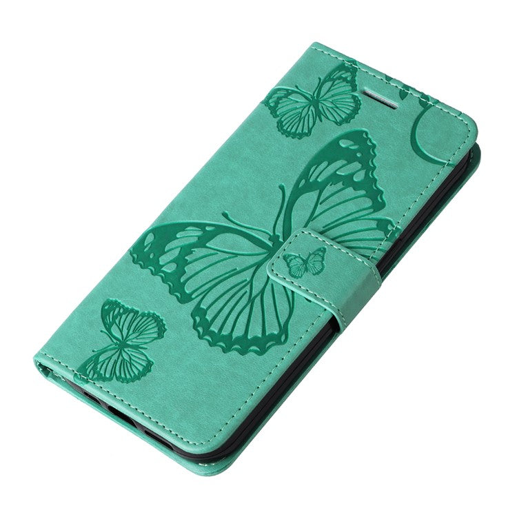 KT Imprinting Flower Series-2 For Xiaomi Redmi Note 14 5G Case Butterfly Leather Phone Cover - Green