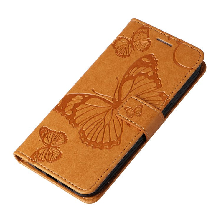 KT Imprinting Flower Series-2 For Xiaomi Redmi Note 14 5G Case Butterfly Leather Phone Cover - Yellow