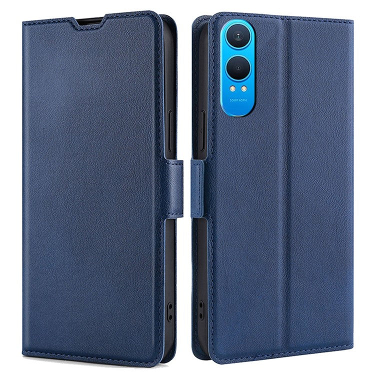 For OnePlus Nord CE4 Lite 5G / Oppo K12x 5G (China) Case Card Holder PU Leather Phone Cover - Blue