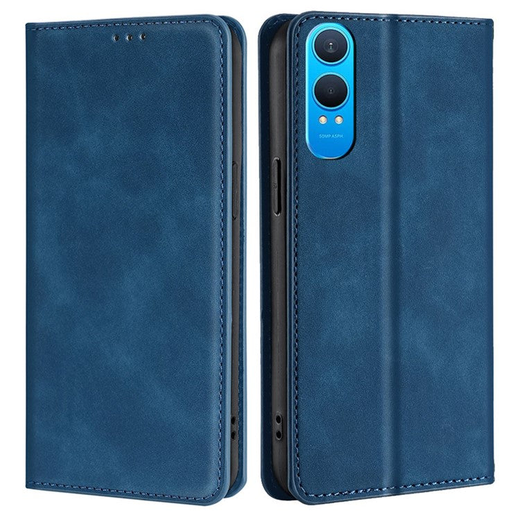 For OnePlus Nord CE4 Lite 5G / Oppo K12x 5G (China) Wallet Case PU Leather Magnetic Closing Phone Cover - Blue