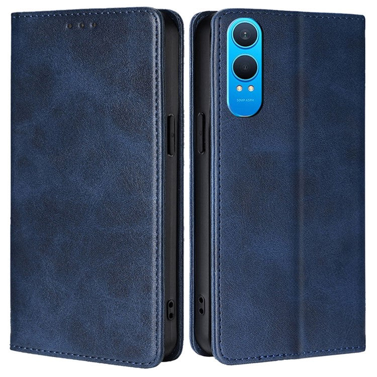 For OnePlus Nord CE4 Lite 5G / Oppo K12x 5G (China) Case PU Leather Calf Texture Phone Wallet Cover - Sapphire