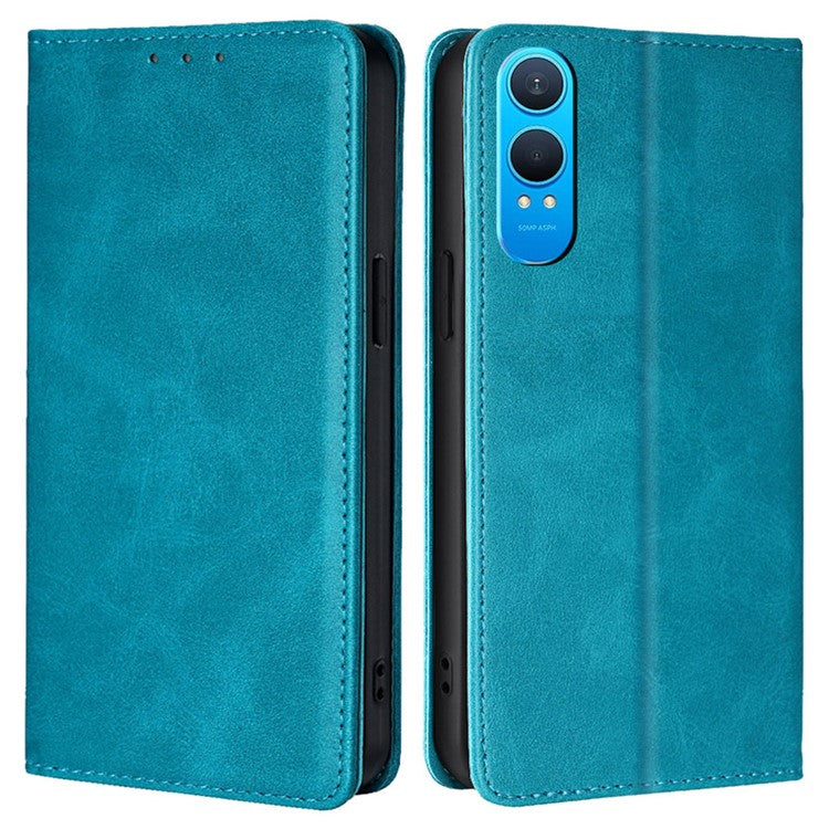 For OnePlus Nord CE4 Lite 5G / Oppo K12x 5G (China) Case PU Leather Calf Texture Phone Wallet Cover - Baby Blue