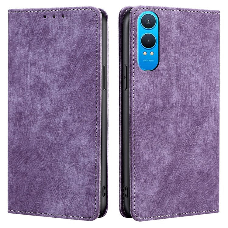 For OnePlus Nord CE4 Lite 5G / Oppo K12x 5G (China) Case RFID Blocking Wallet Leather Phone Cover - Purple