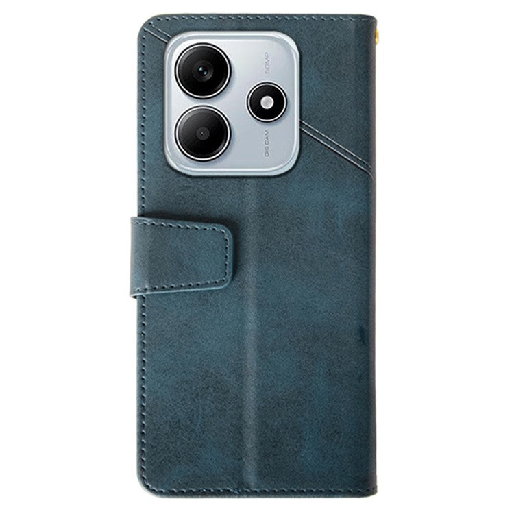 IDEWEI For Xiaomi Redmi Note 14 5G / 14 4G Case Leather Wallet Phone Cover Stand Calf Texture - Blue