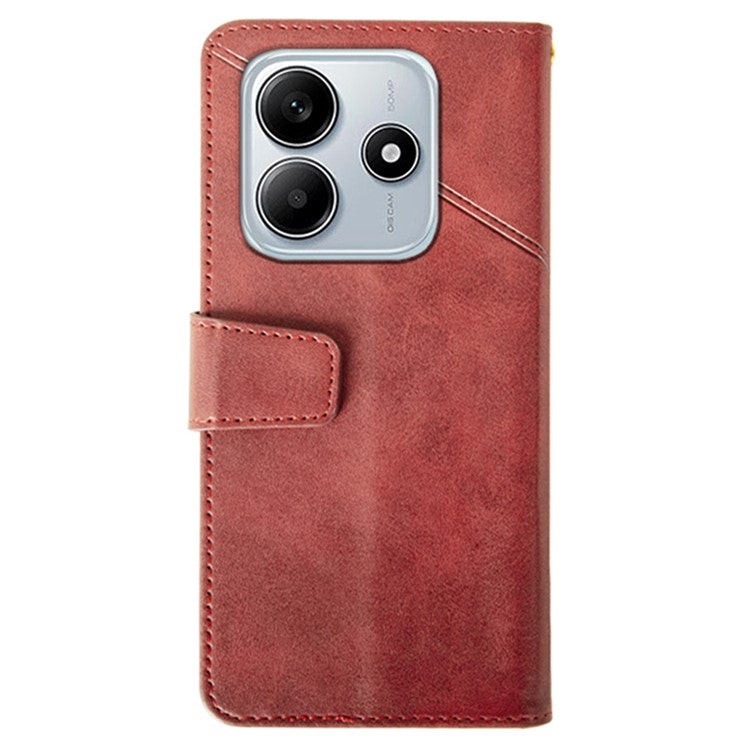 IDEWEI For Xiaomi Redmi Note 14 5G / 14 4G Case Leather Wallet Phone Cover Stand Calf Texture - Red