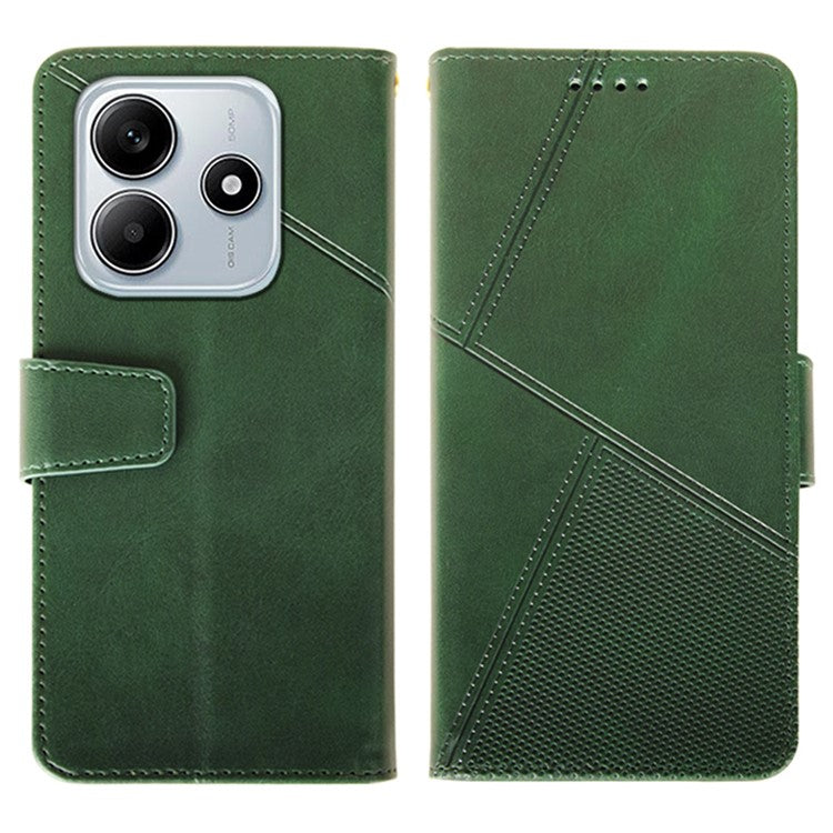 IDEWEI For Xiaomi Redmi Note 14 5G / 14 4G Case Leather Wallet Phone Cover Stand Calf Texture - Green