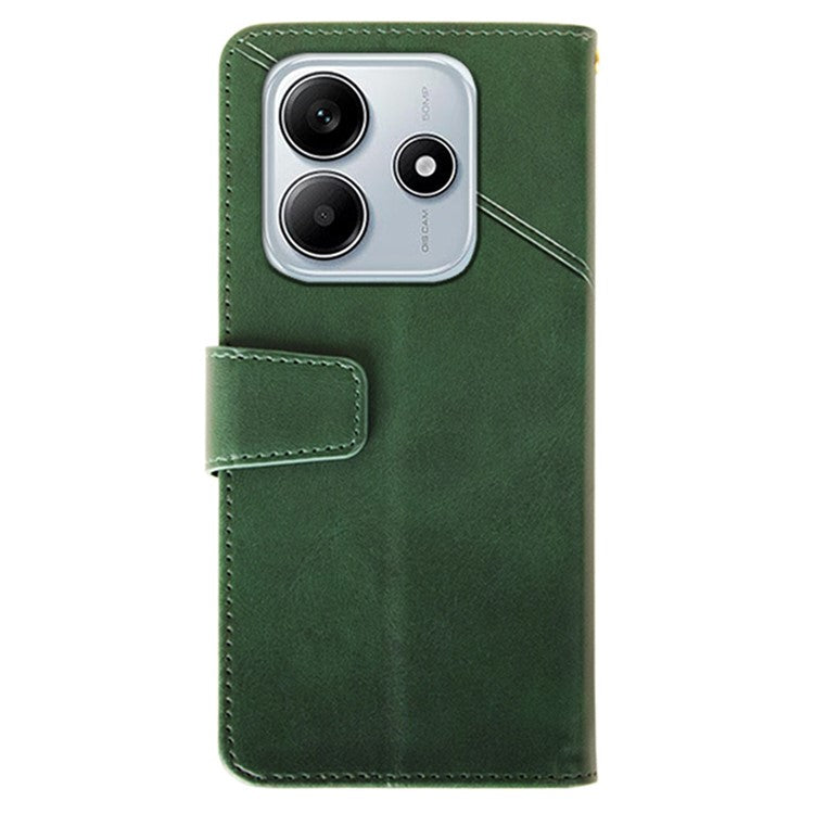 IDEWEI For Xiaomi Redmi Note 14 5G / 14 4G Case Leather Wallet Phone Cover Stand Calf Texture - Green