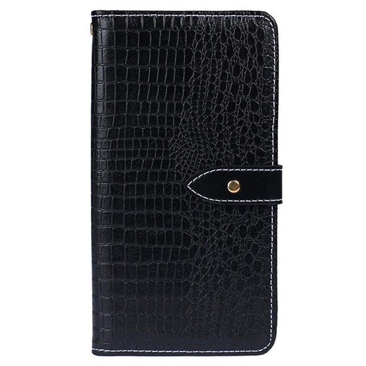 IDEWEI For Xiaomi Redmi Note 14 5G / 14 4G Case Crocodile Texture PU Leather Flip Phone Cover - Black