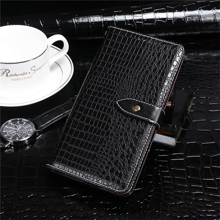 IDEWEI For Xiaomi Redmi Note 14 5G / 14 4G Case Crocodile Texture PU Leather Flip Phone Cover - Black