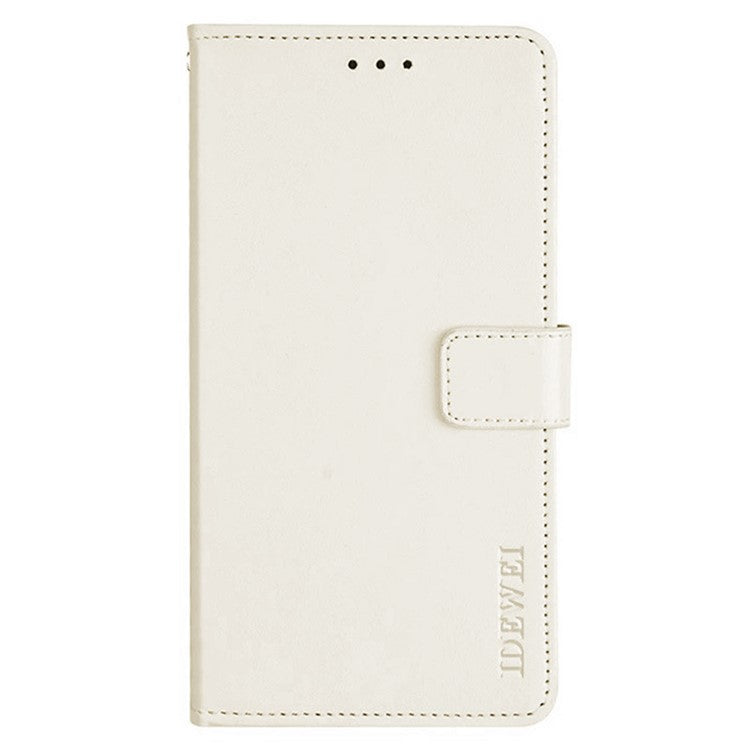 IDEWEI For Xiaomi Redmi Note 14 5G / 14 4G Stand Case Crazy Horse Texture Leather Phone Cover - White