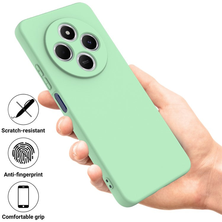 Liquid Silicone Case For Xiaomi Poco C75 4G / Redmi 14R 5G / 14C 4G Anti-Scratch Phone Cover with Hand Strap - Green