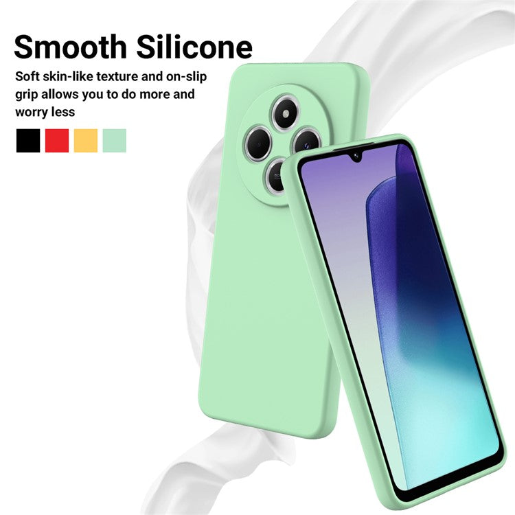 Liquid Silicone Case For Xiaomi Poco C75 4G / Redmi 14R 5G / 14C 4G Anti-Scratch Phone Cover with Hand Strap - Green