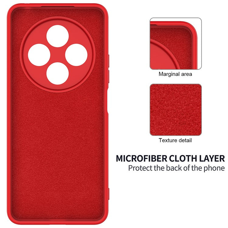 Liquid Silicone Case For Xiaomi Poco C75 4G / Redmi 14R 5G / 14C 4G Anti-Scratch Phone Cover with Hand Strap - Red