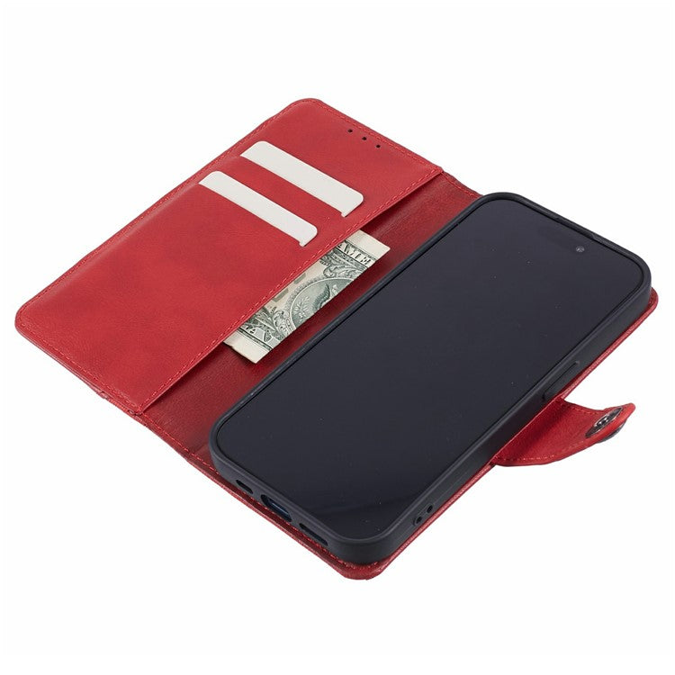 For Xiaomi Redmi Note 14 5G Case Splicing Texture Leather Phone Cover Viewing Stand - Red