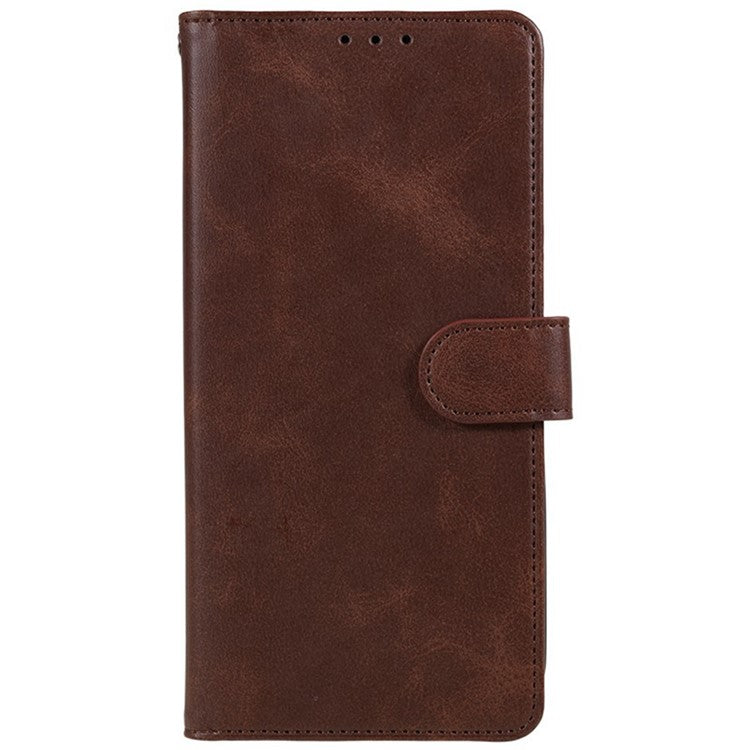 For Xiaomi Redmi Note 14 5G Case PU Leather Wallet Protective Phone Cover Calf Texture - Brown