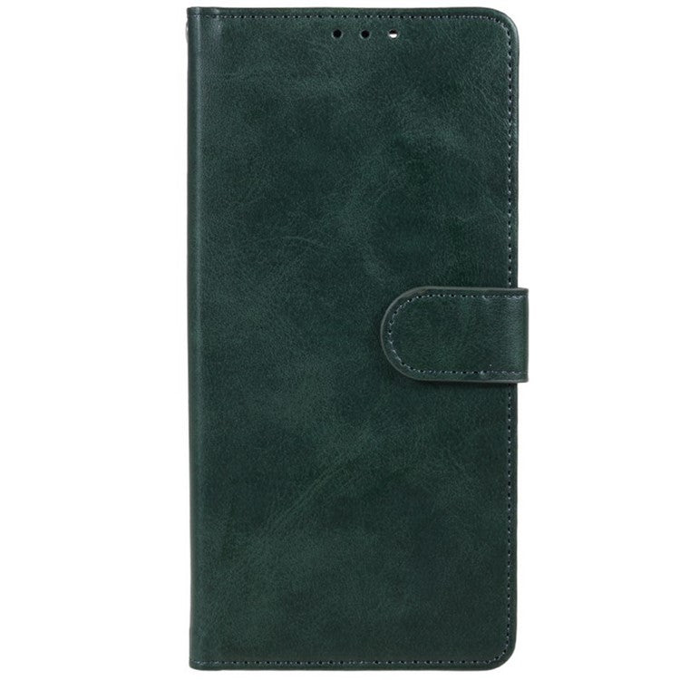 For Xiaomi Redmi Note 14 5G Case PU Leather Wallet Protective Phone Cover Calf Texture - Midnight Green