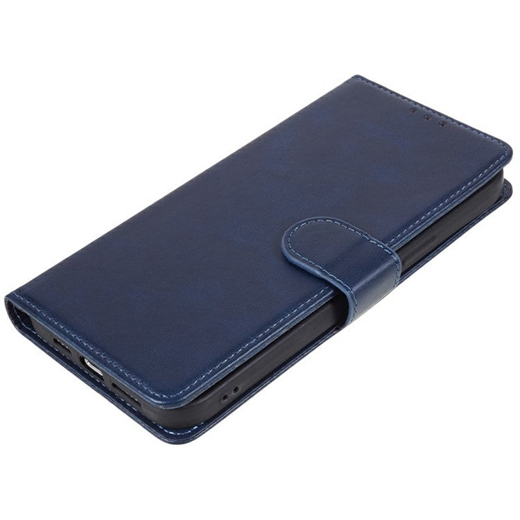 For Xiaomi Redmi Note 14 5G Case PU Leather Wallet Protective Phone Cover Calf Texture - Blue