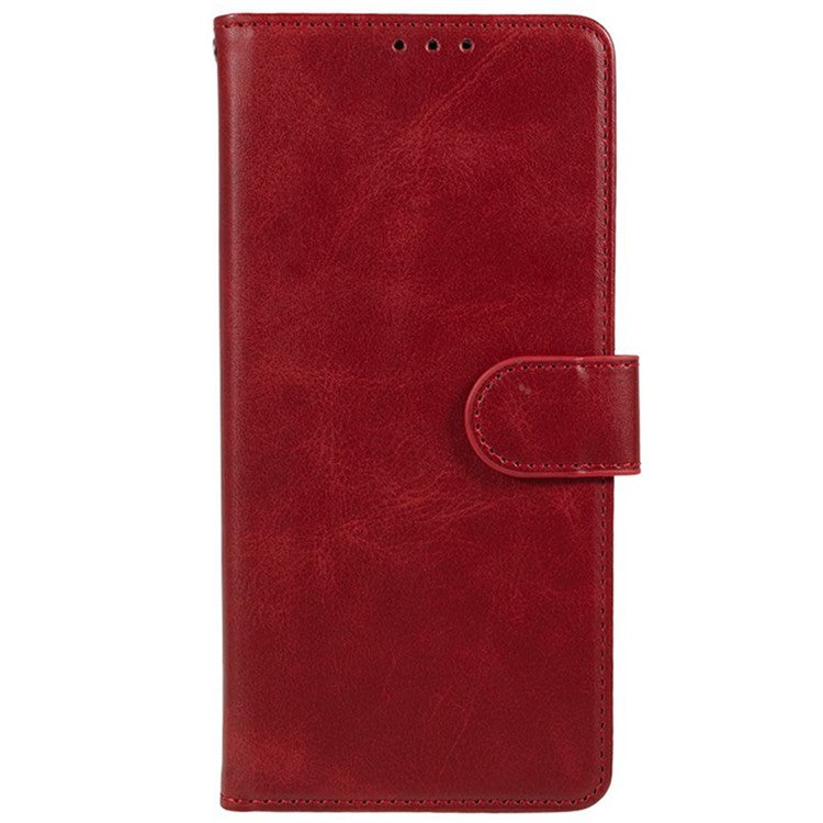 For Xiaomi Redmi Note 14 5G Case PU Leather Wallet Protective Phone Cover Calf Texture - Red