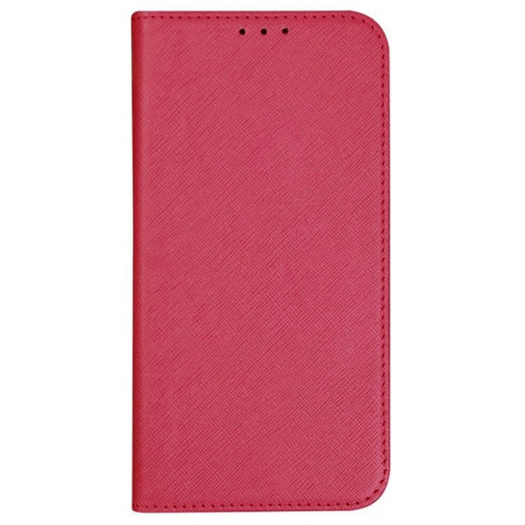 For Xiaomi Redmi Note 14 5G Case Cross Texture Leather Phone Cover Hidden Magnetic - Pink