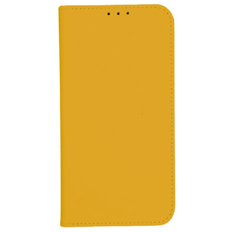 For Xiaomi Redmi Note 14 5G Case Cross Texture Leather Phone Cover Hidden Magnetic - Yellow