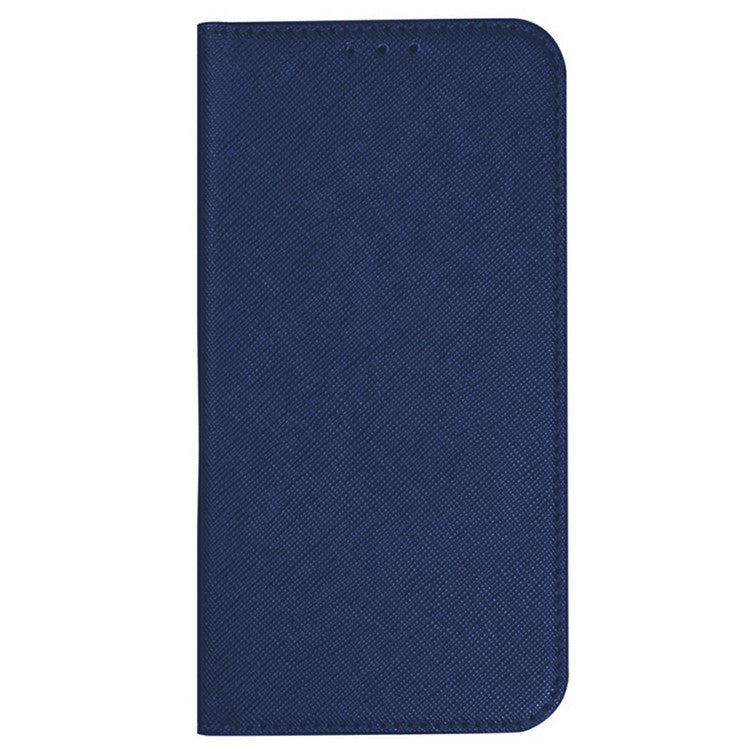 For Xiaomi Redmi Note 14 5G Case Cross Texture Leather Phone Cover Hidden Magnetic - Dark Blue