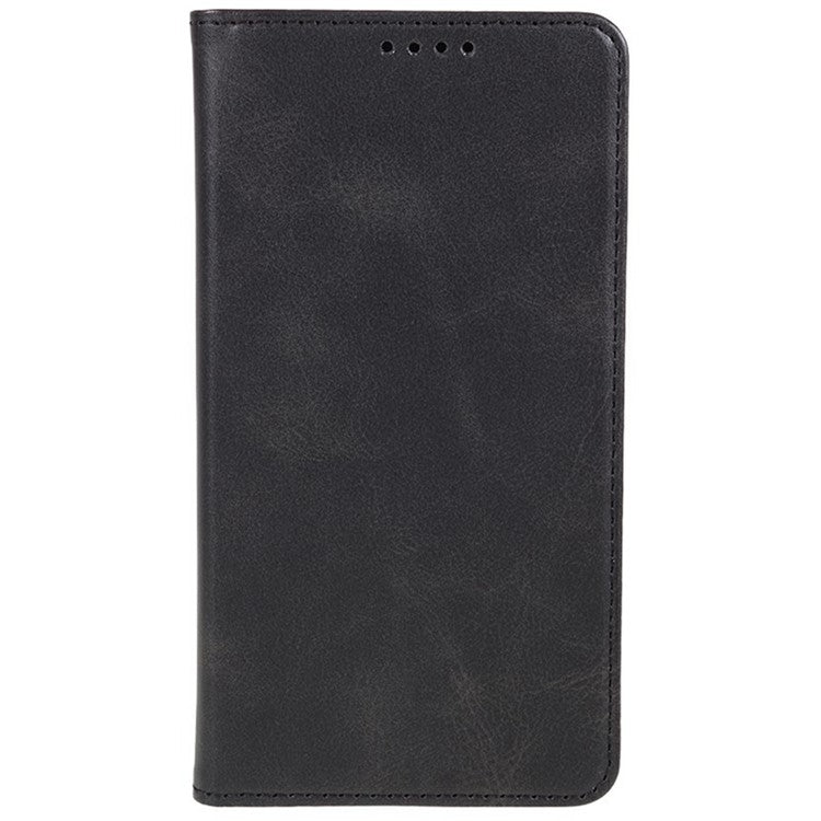 For Xiaomi Redmi Note 14 5G Case Strong Magnetic PU Leather Phone Cover Calf Texture - Black