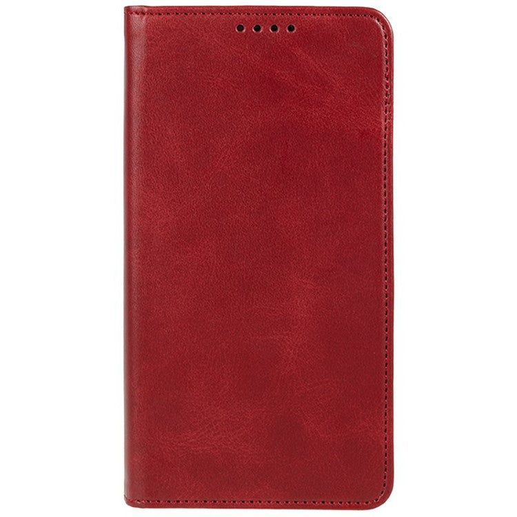 For Xiaomi Redmi Note 14 5G Case Strong Magnetic PU Leather Phone Cover Calf Texture - Red