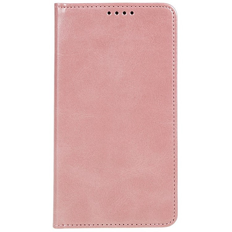 For Xiaomi Redmi Note 14 5G Case Strong Magnetic PU Leather Phone Cover Calf Texture - Rose Gold