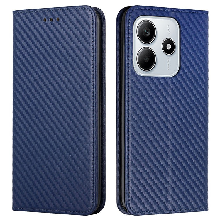 For Xiaomi Redmi Note 14 5G Case Leather Flip Phone Cover Stand Strong Magnetic Closure - Blue