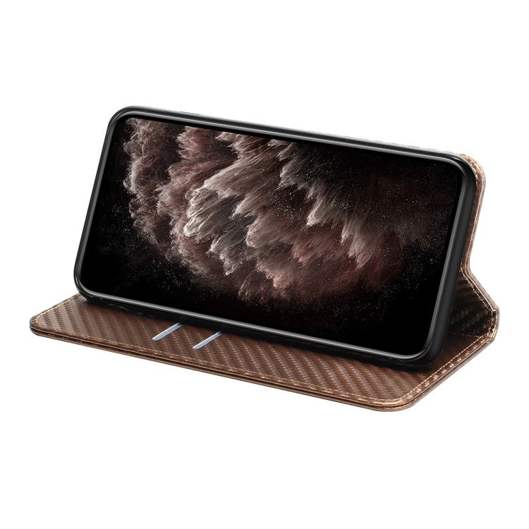 For Xiaomi Redmi Note 14 5G Case Leather Flip Phone Cover Stand Strong Magnetic Closure - Brown