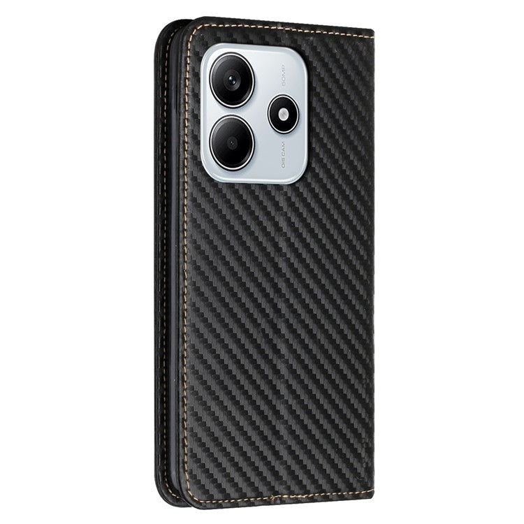 For Xiaomi Redmi Note 14 5G Case Leather Flip Phone Cover Stand Strong Magnetic Closure - Black