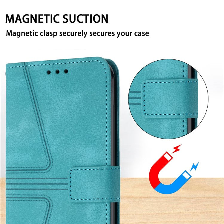 For Xiaomi Redmi Note 14 5G Case Triangle Imprinted Anti-Scratch Phone Wallet Cover - Green