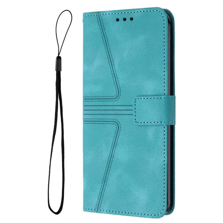 For Xiaomi Redmi Note 14 5G Case Triangle Imprinted Anti-Scratch Phone Wallet Cover - Green