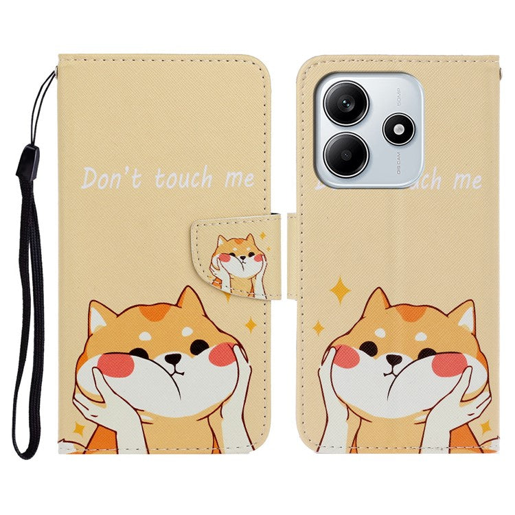 For Xiaomi Redmi Note 14 5G Case Pattern Printing Protective Leather Folio Phone Cover - Shiba Inu