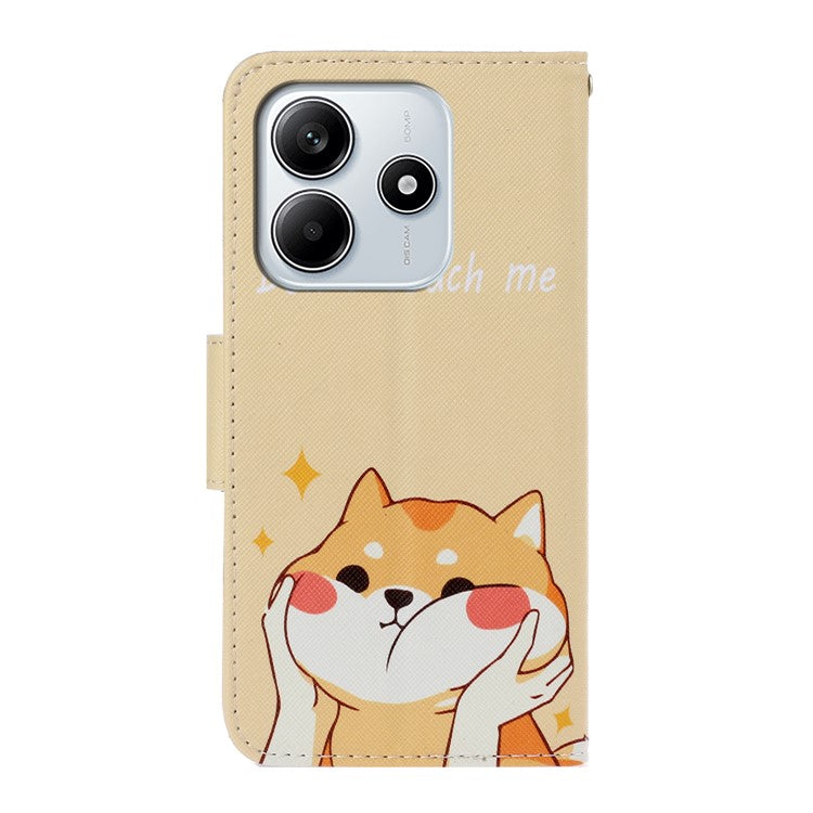 For Xiaomi Redmi Note 14 5G Case Pattern Printing Protective Leather Folio Phone Cover - Shiba Inu