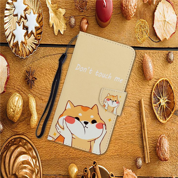 For Xiaomi Redmi Note 14 5G Case Pattern Printing Protective Leather Folio Phone Cover - Shiba Inu