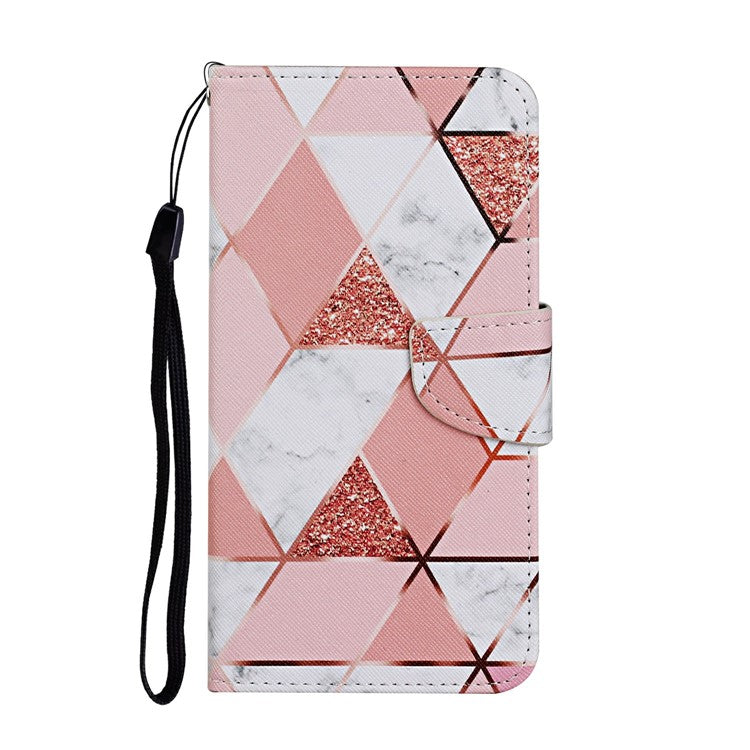 For Xiaomi Redmi Note 14 5G Case Pattern Printing Protective Leather Folio Phone Cover - Marble